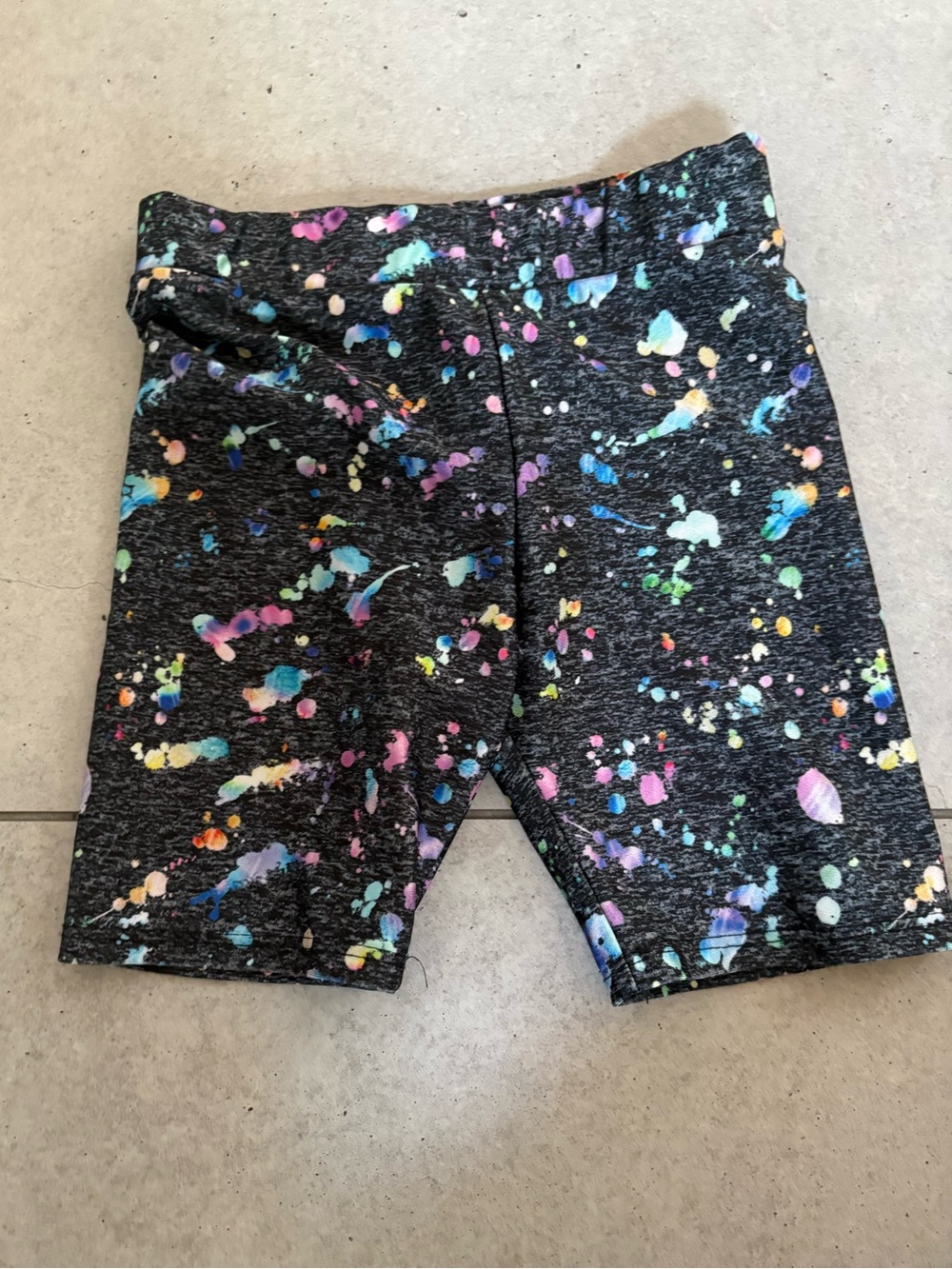 Pixielane Black Splash-Print Active Shorts
